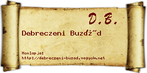 Debreczeni Buzád névjegykártya